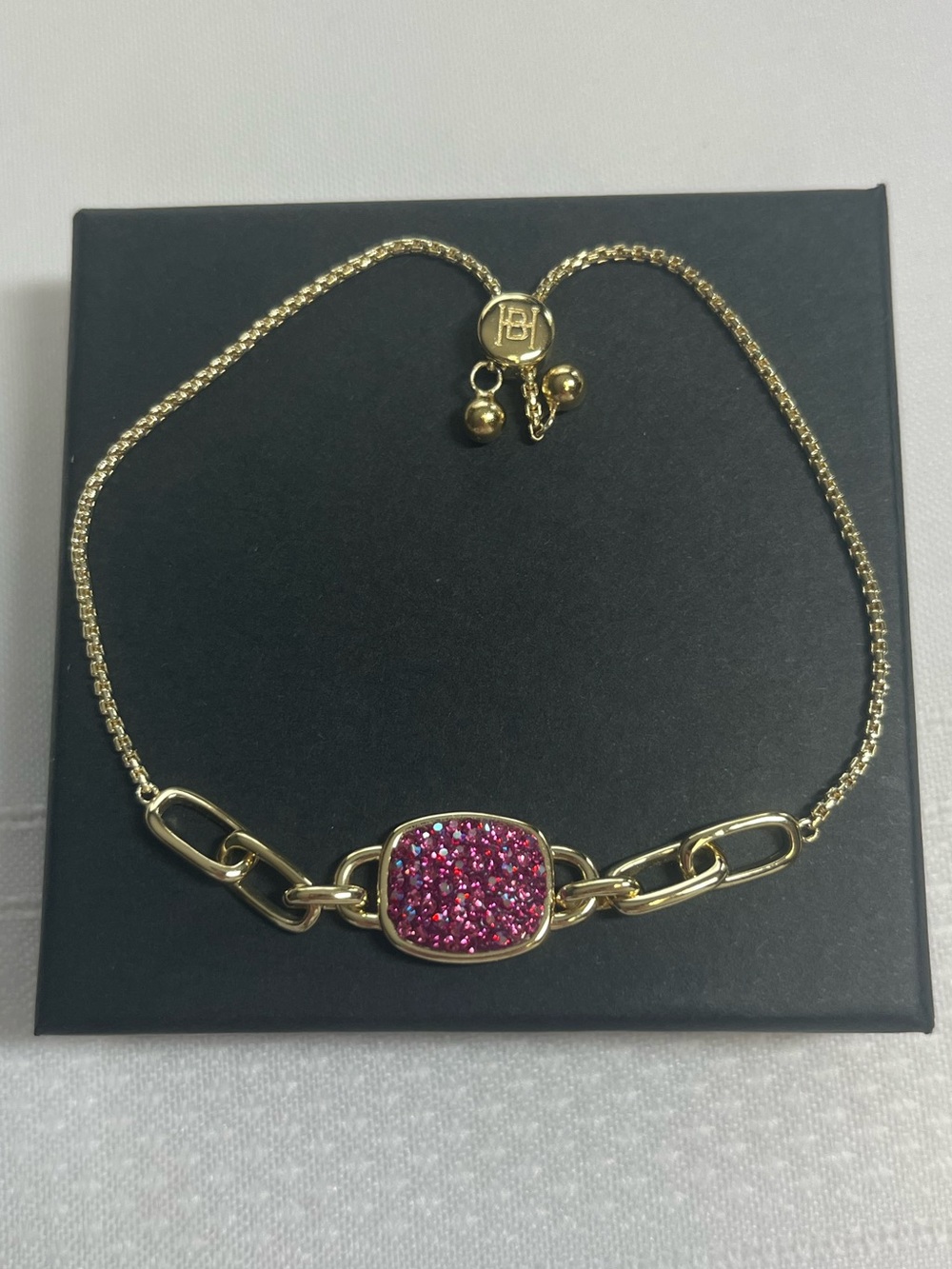 Hillberg & Berk sterling silver 14k gold plated adjustable bracelet